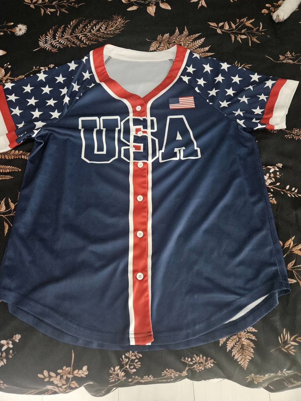 USA Stars & Stripes Baseball Jersey - Navy/Red/White